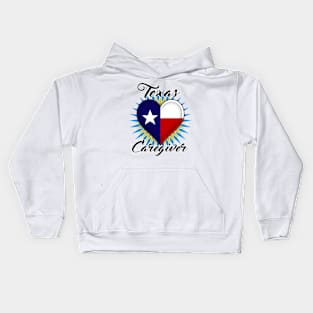 Texas Caregiver dark font Kids Hoodie